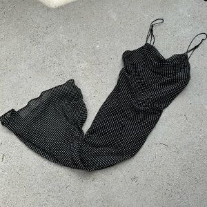 Urban Outfitters Polka Dot Satin Midi Dress